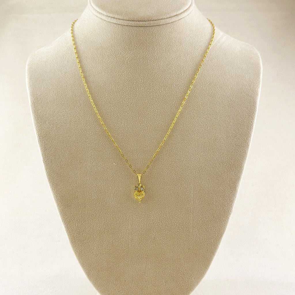 18k Gold Filled Owl Pendant