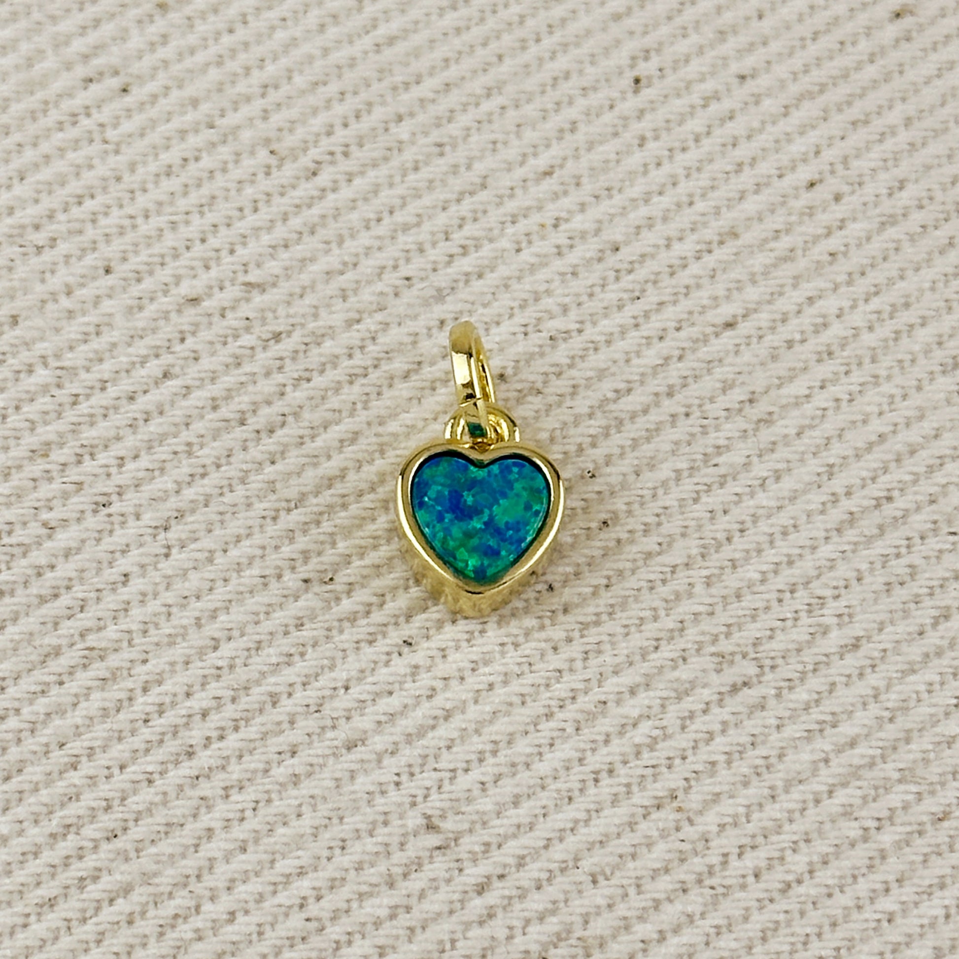 18k Gold Filled Opal Heart Charms
