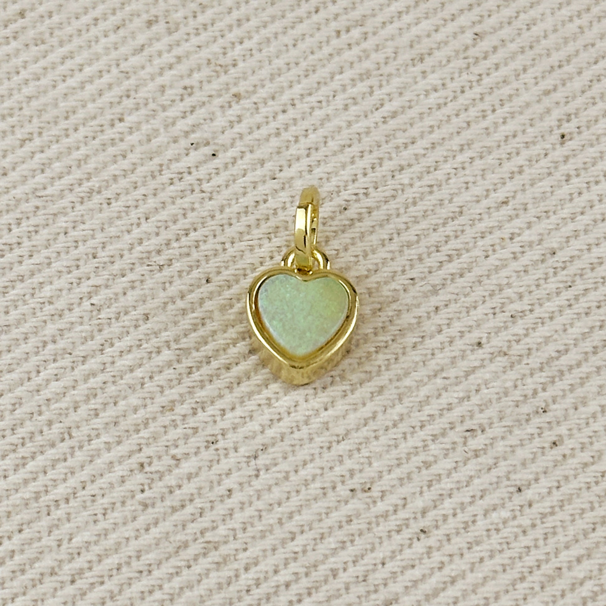 18k Gold Filled Opal Heart Charms