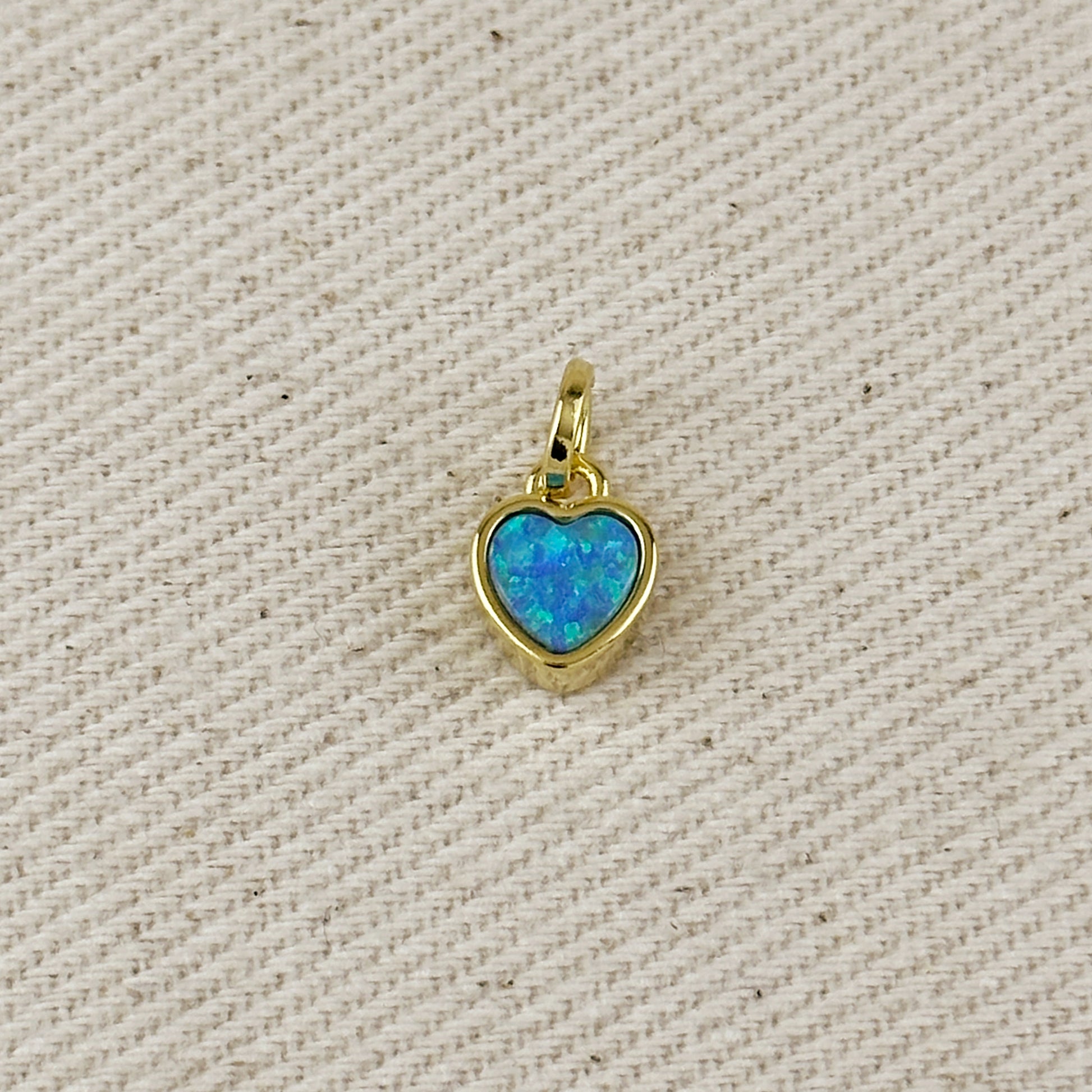 18k Gold Filled Opal Heart Charms