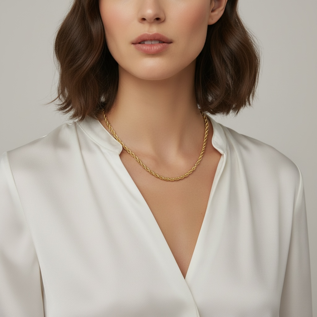 18k Gold Filled Rope Chain In 3.0mm Thickness Gold Chain