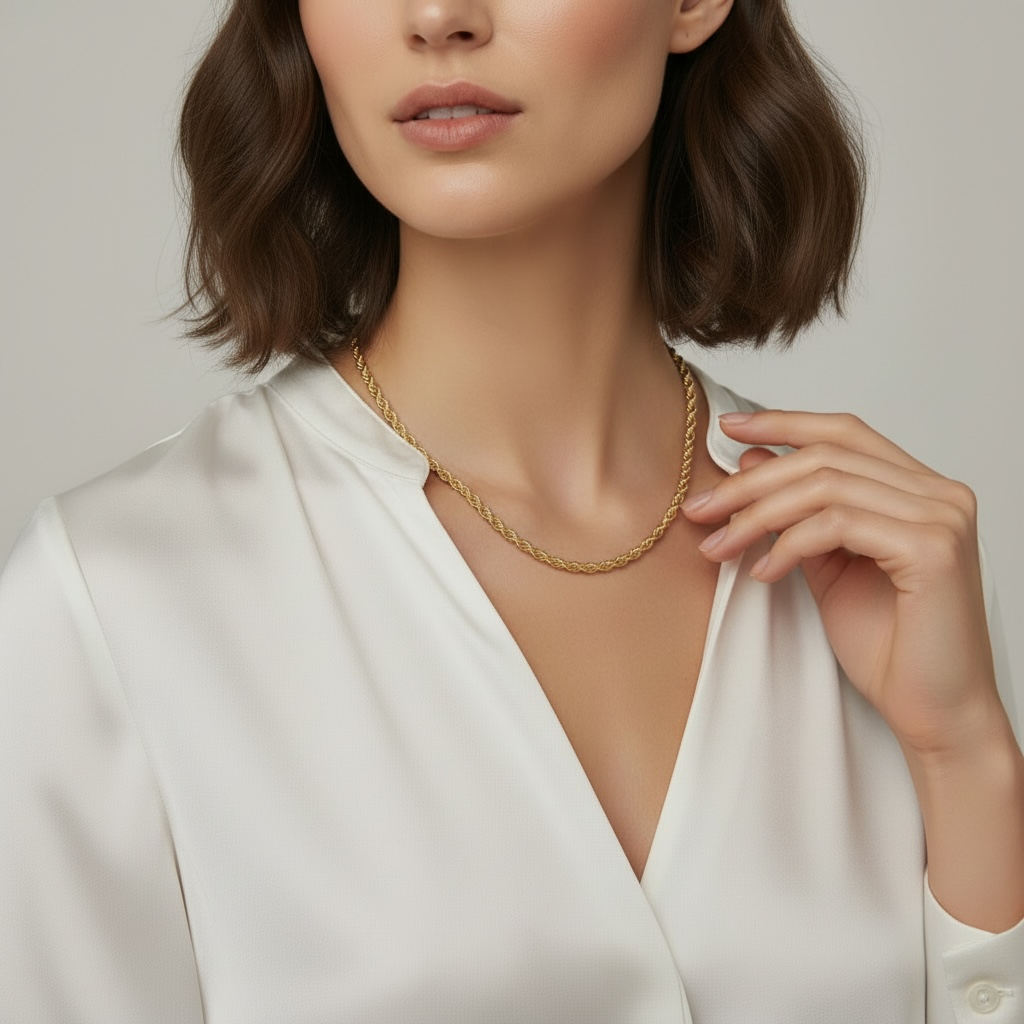 18k Gold Filled Rope Chain In 3.0mm Thickness Gold Chain