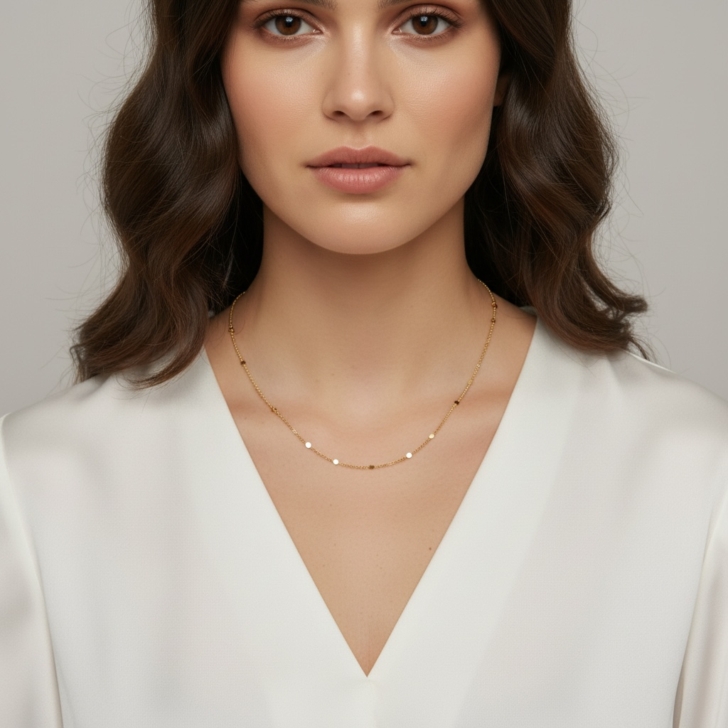 18k Gold Filled 1mm Curb Chain With Pressed Details