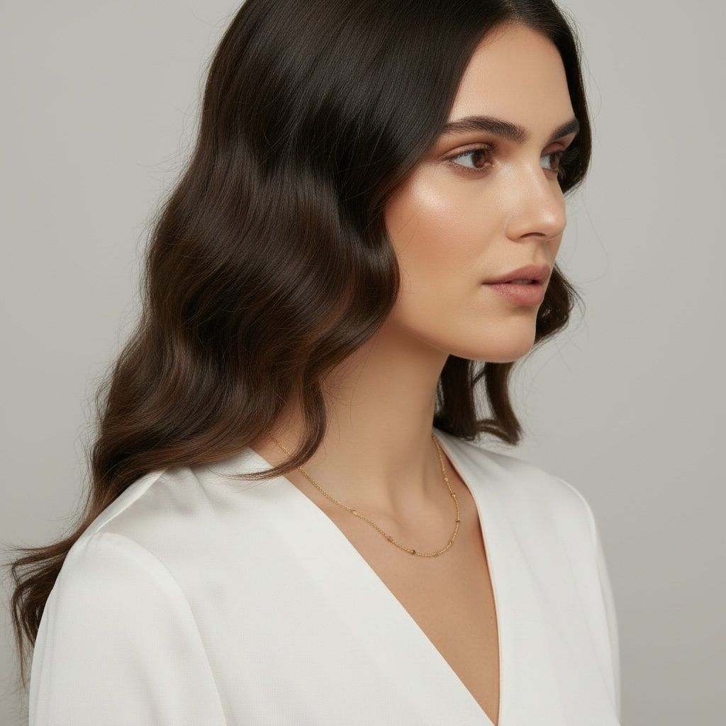 18k Gold Filled 1mm Curb Chain With Pressed Details