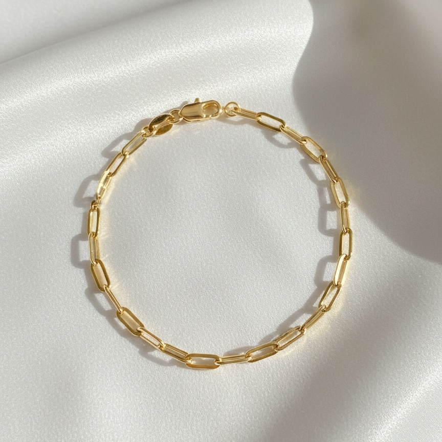 18k Gold Filled Short Link Paperclip Bracelet