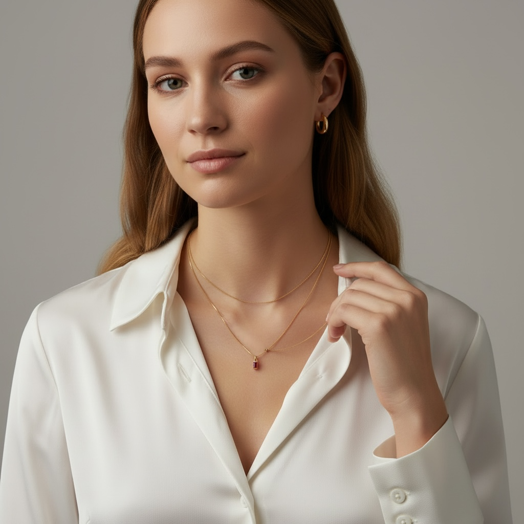 18k Gold Filled Baguette Birthstone Charm