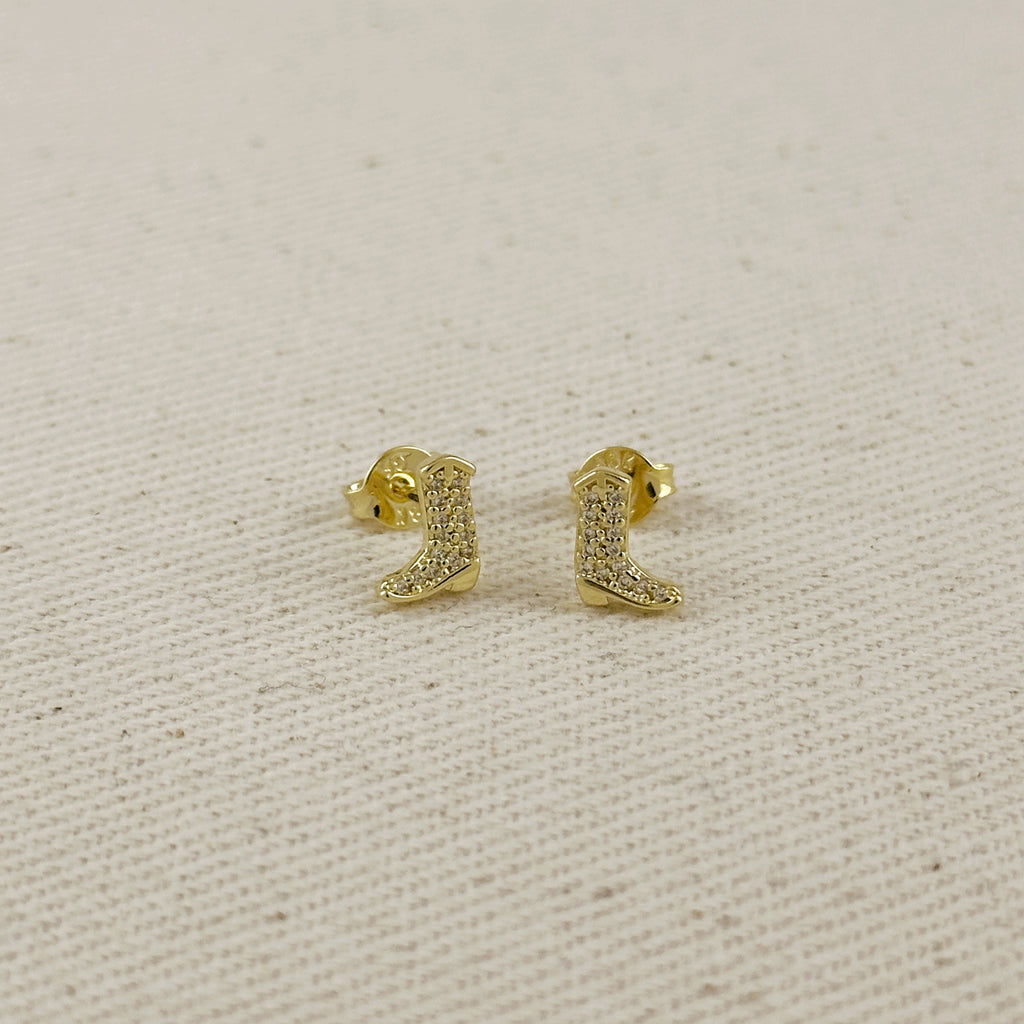 18k Gold Filled Mini Cowgirl Boot Earrings
