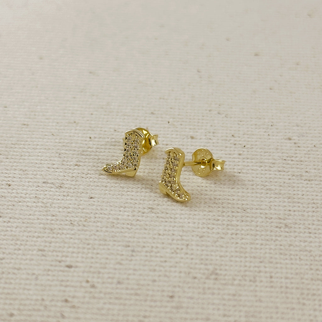 18k Gold Filled Mini Cowgirl Boot Earrings