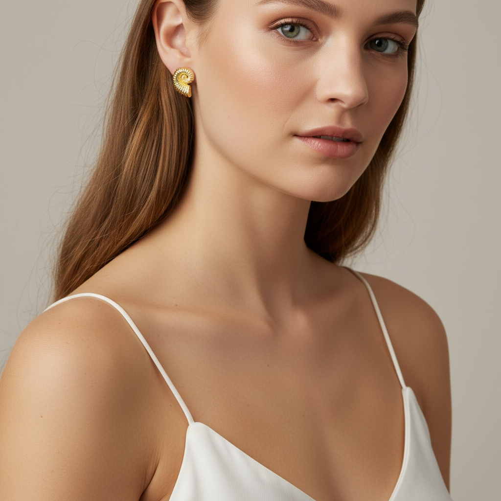 18k Gold Filled Sundial Shell Earrings