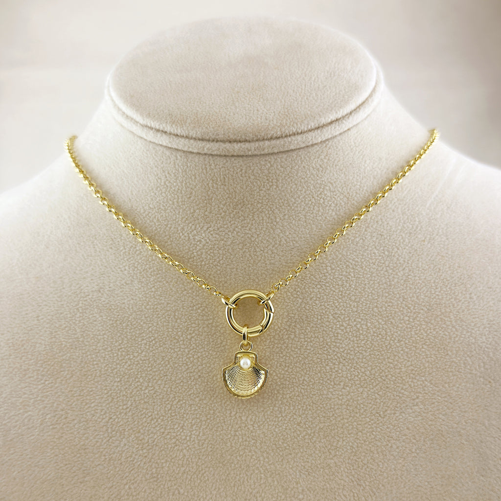 18k Gold Filled Scalloped Shell Charm