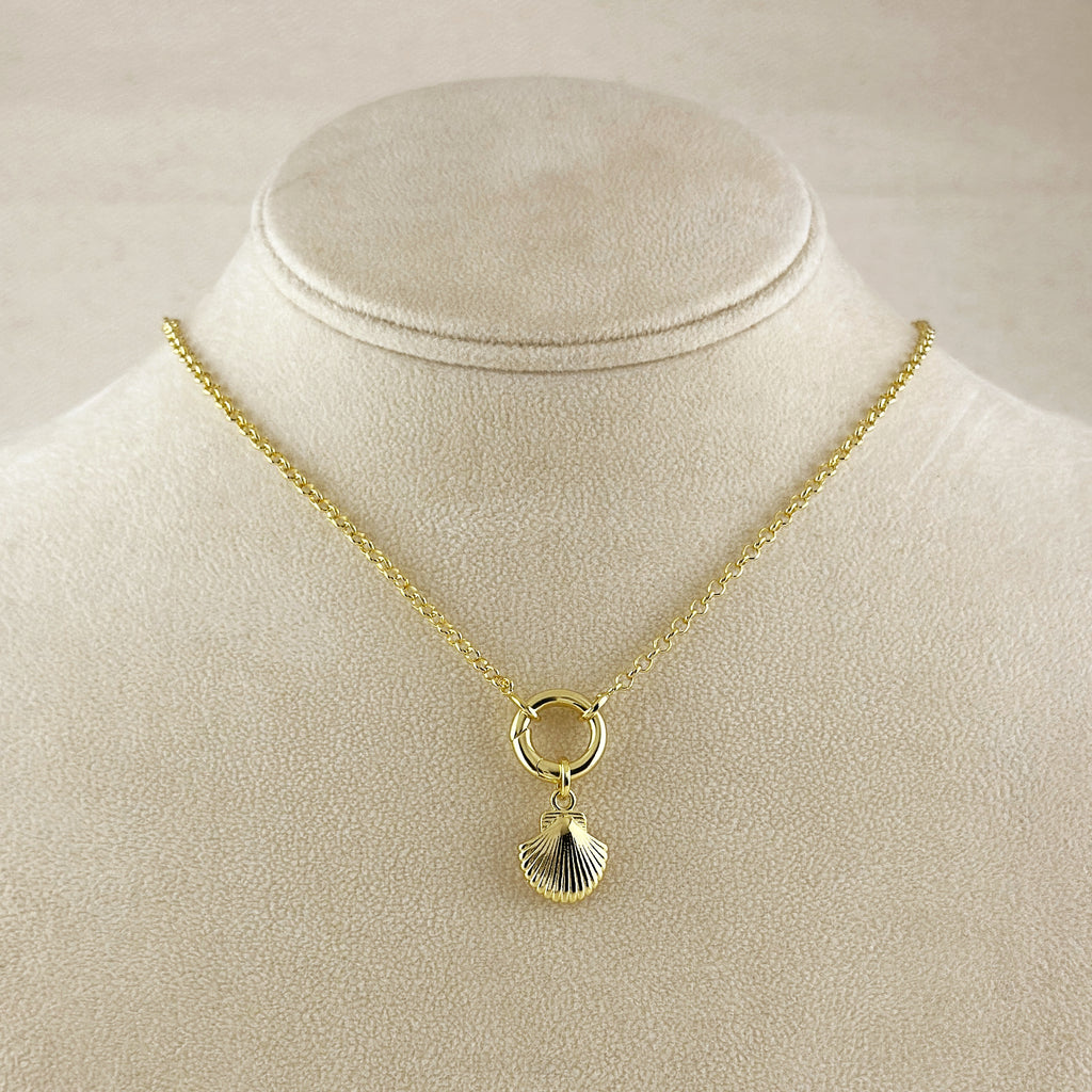 18k Gold Filled Scalloped Shell Charm