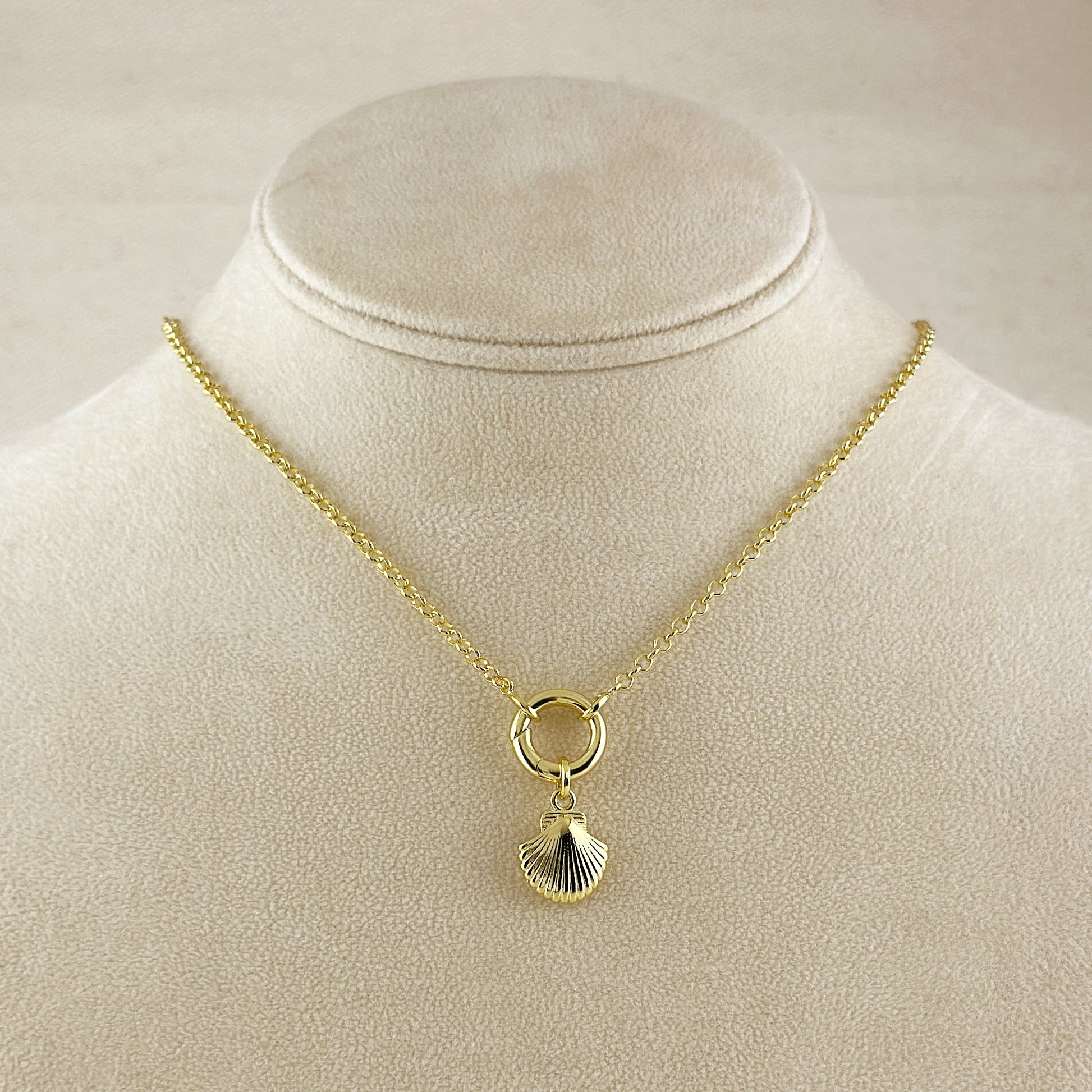 18k Gold Filled Scalloped Shell Charm