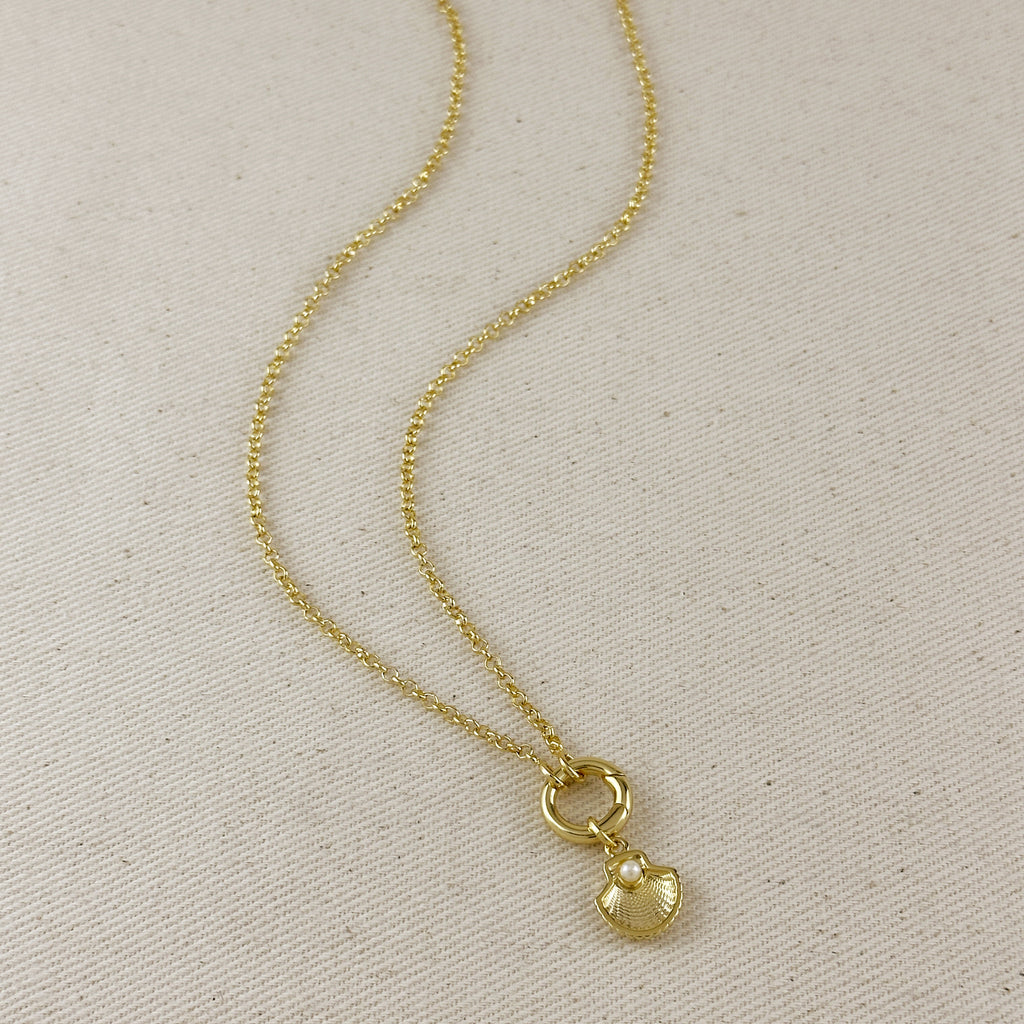 18k Gold Filled Scalloped Shell Charm