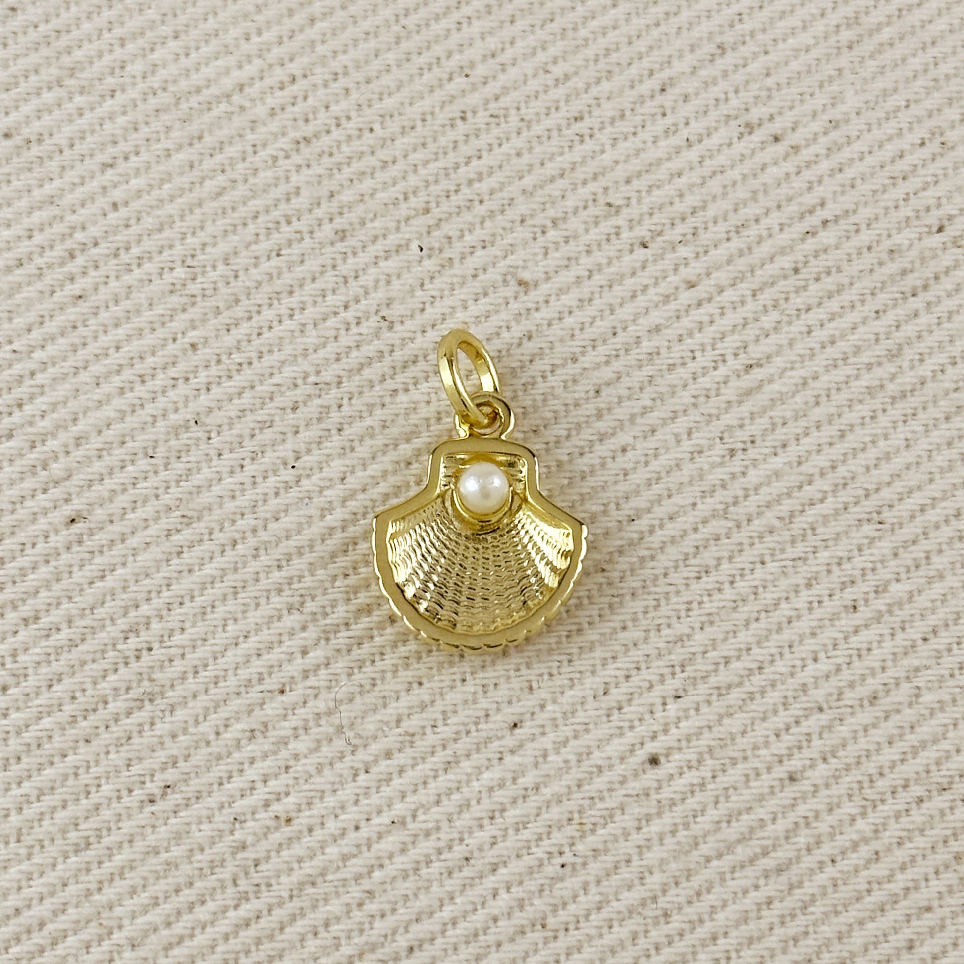18k Gold Filled Scalloped Shell Charm