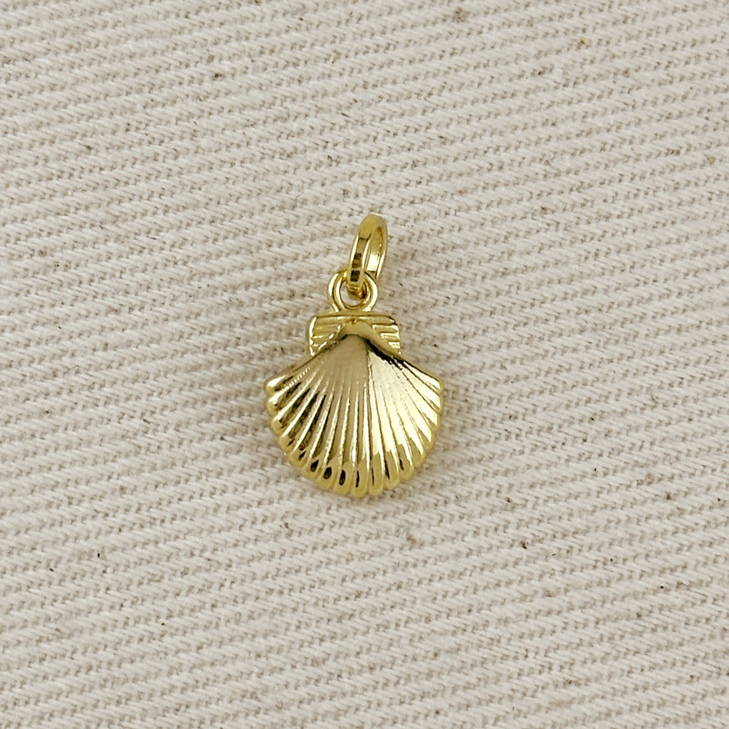 18k Gold Filled Scalloped Shell Charm
