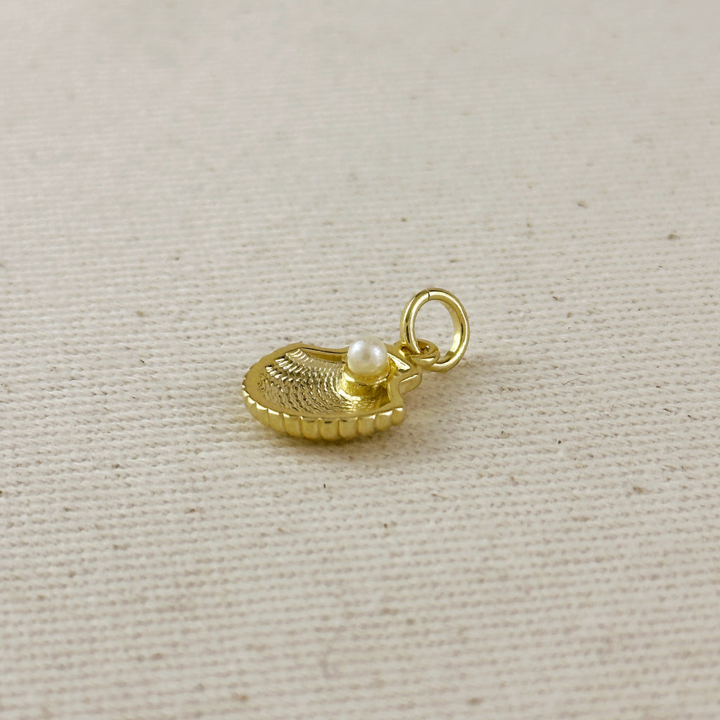 18k Gold Filled Scalloped Shell Charm