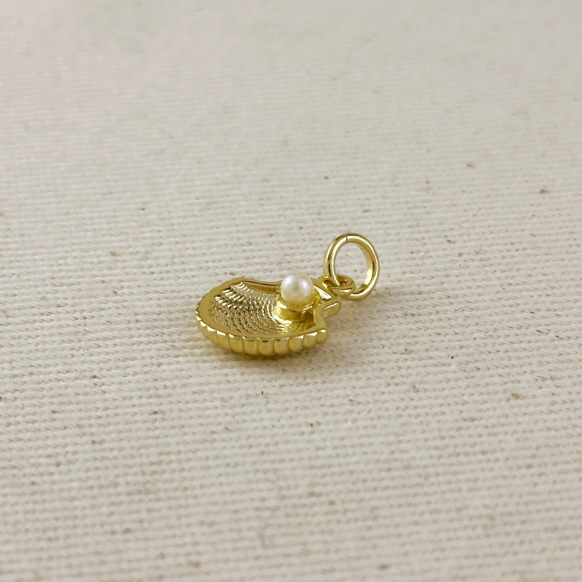18k Gold Filled Scalloped Shell Charm