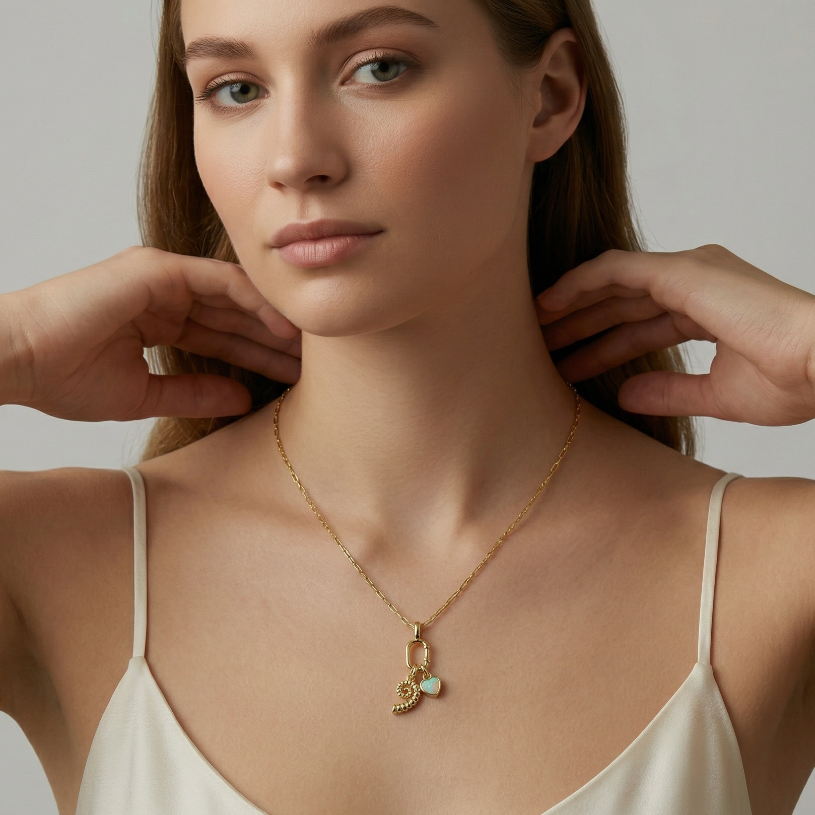 18k Gold Filled Sundial Shell Charm