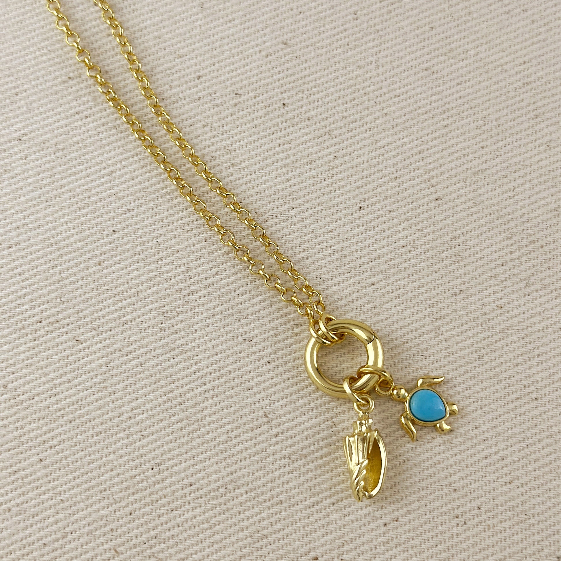 18k Gold Filled Conch Shell Charm