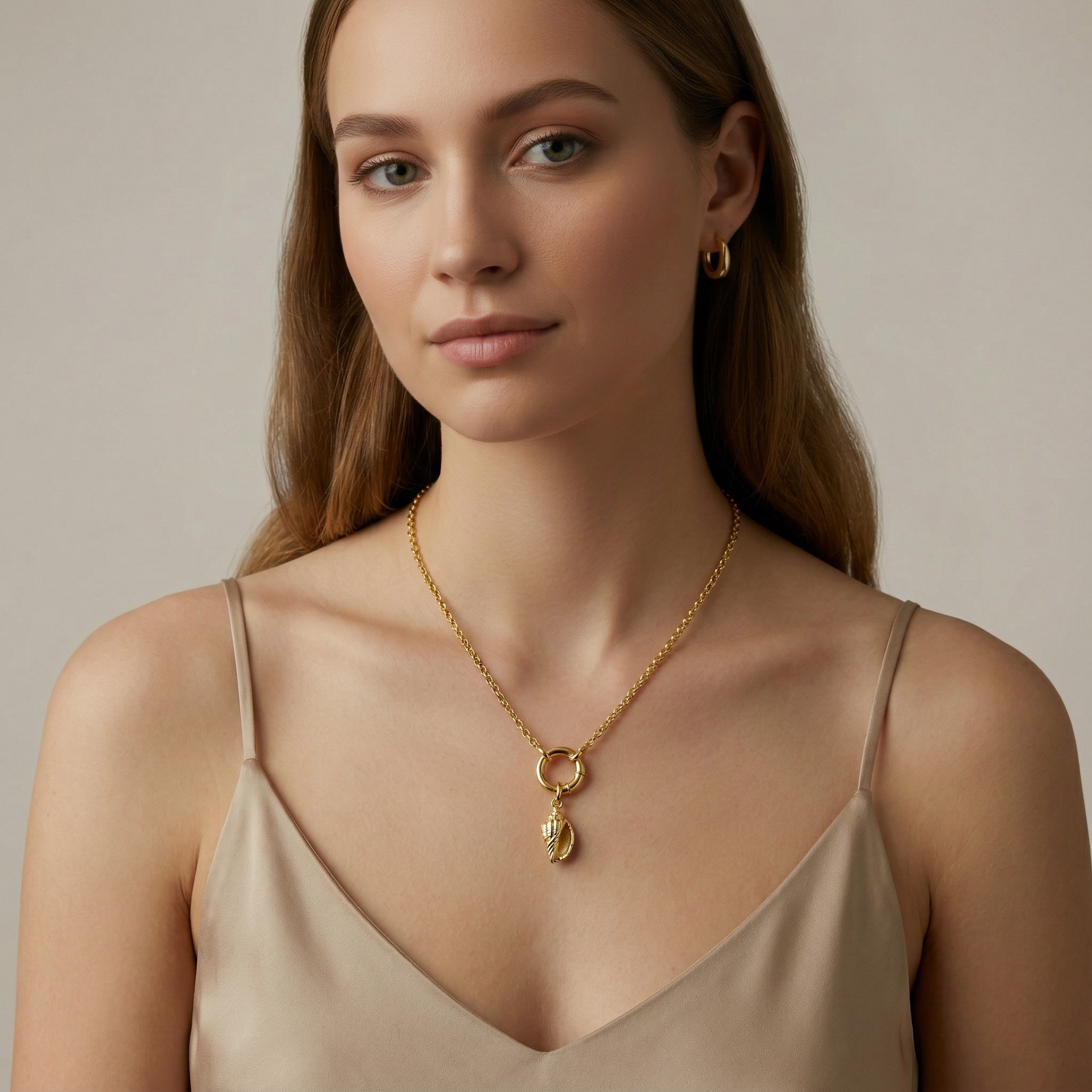 18k Gold Filled Conch Shell Charm