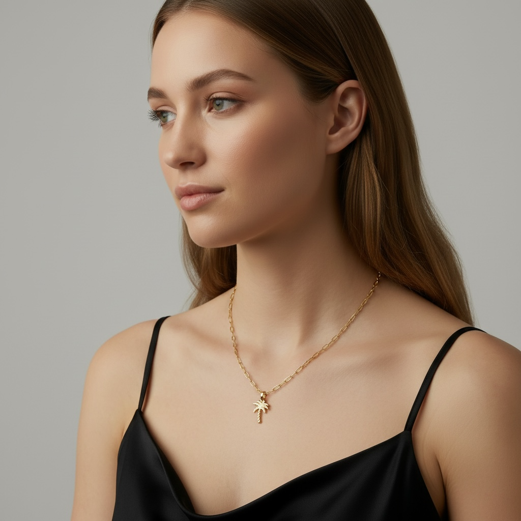 18k Gold Filled Palm Tree Charm