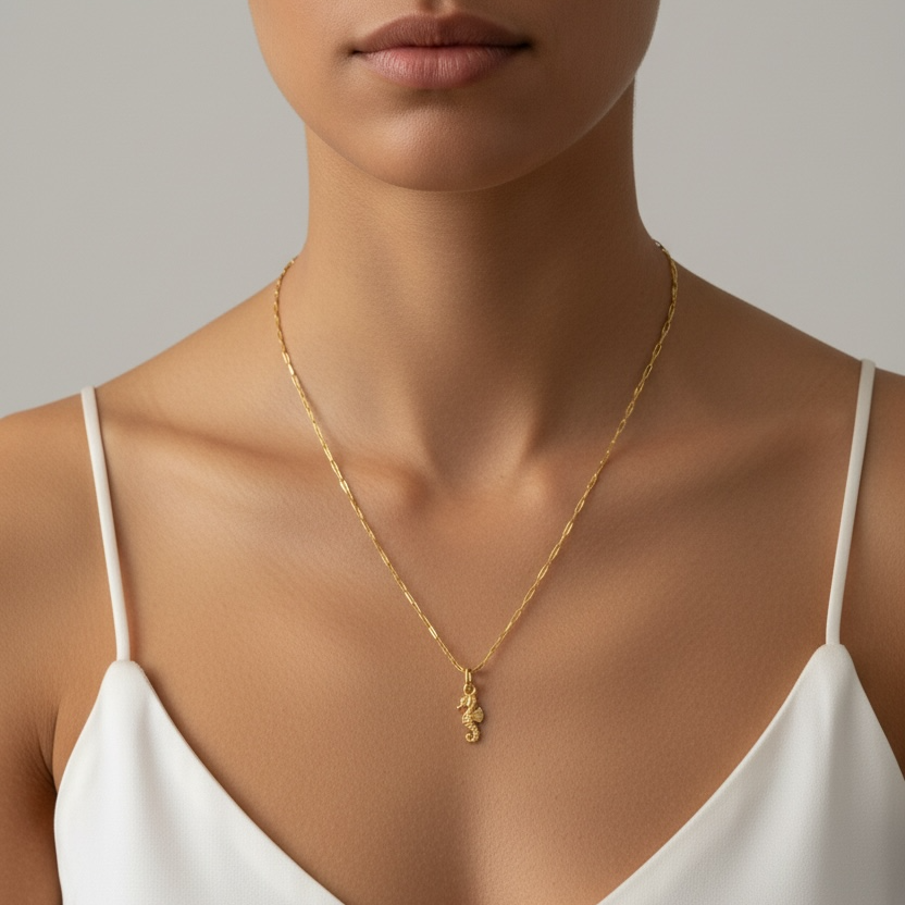 18k Gold Filled Sea Horse Charm