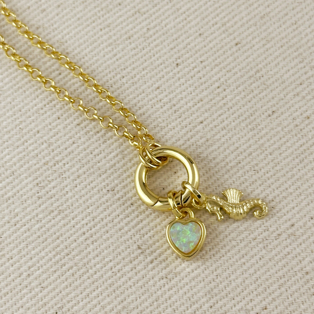 18k Gold Filled Sea Horse Charm