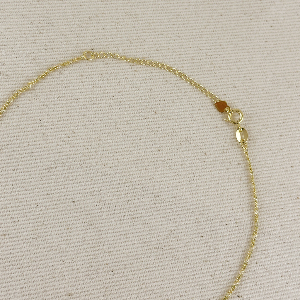 18k Gold Filled Our Lady of Graces Rosary Ball Chain and Small Plain Cross