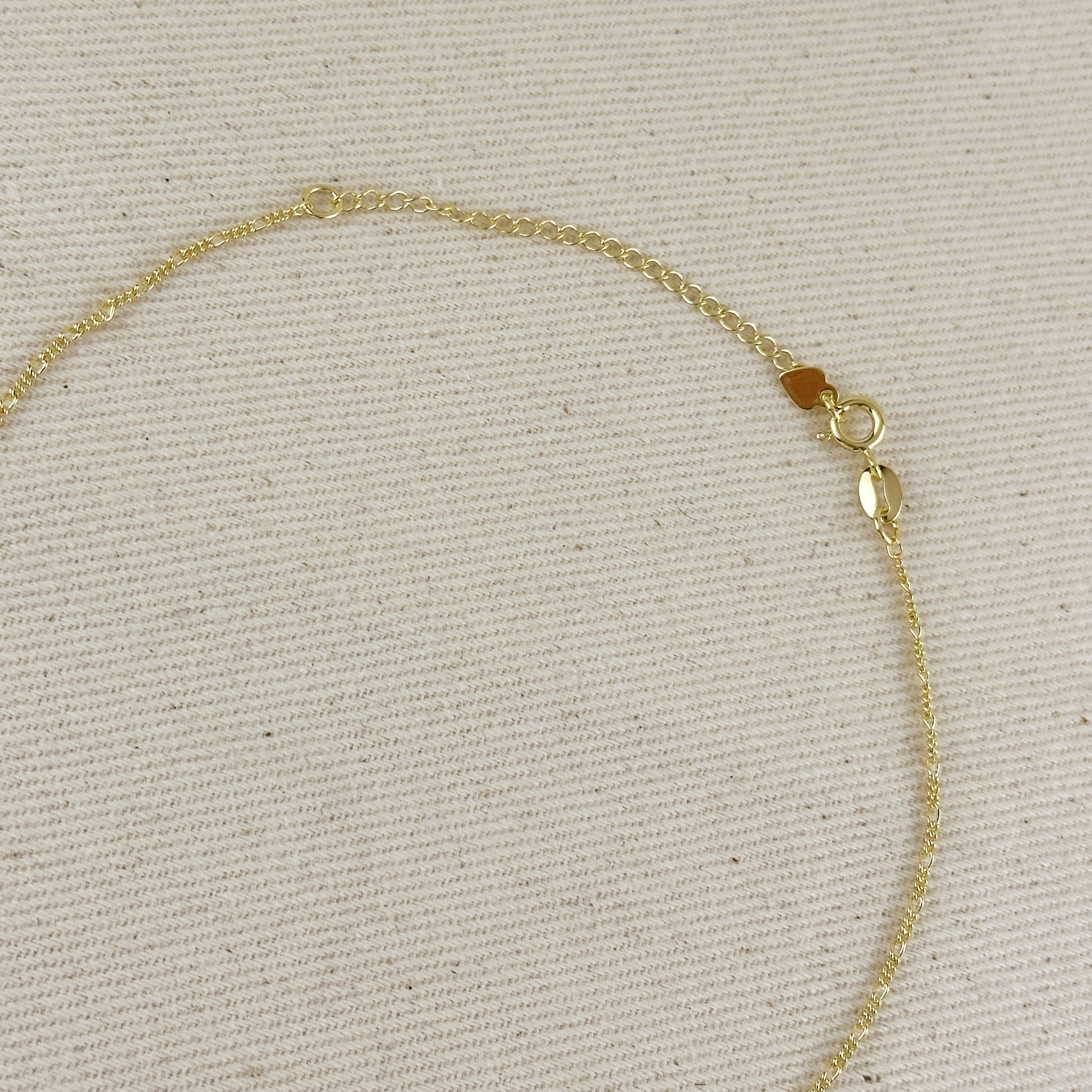 18k Gold Filled Our Lady of Graces Rosary Ball Chain and Small Plain Cross