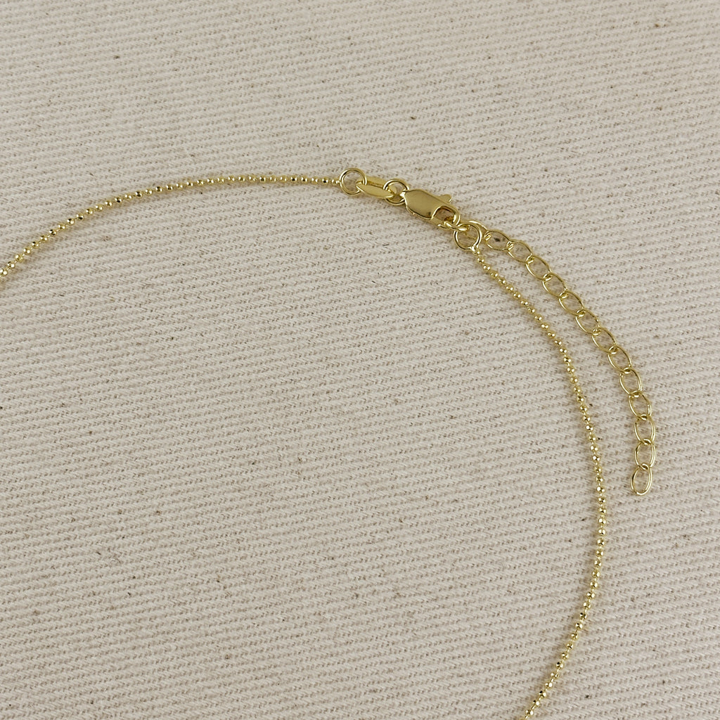 18k Gold Filled Solitaire Pearl Necklace