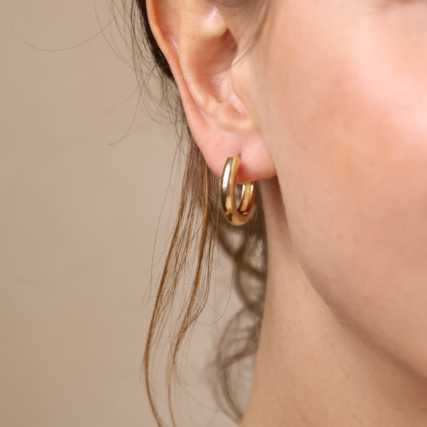 18k Gold Filled 20 mm Polished Clicker Hoop Earrings