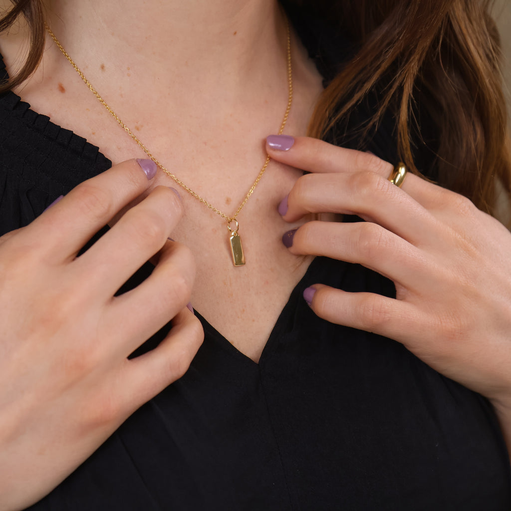 Engravable Plaque Charm 12.0mm x 5.0mm