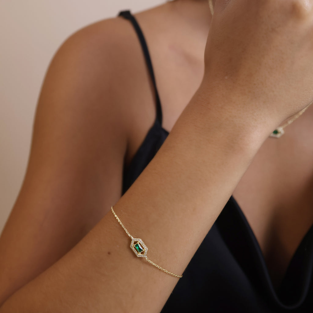 18k Gold Filled Fancy Birthstone Bracelet