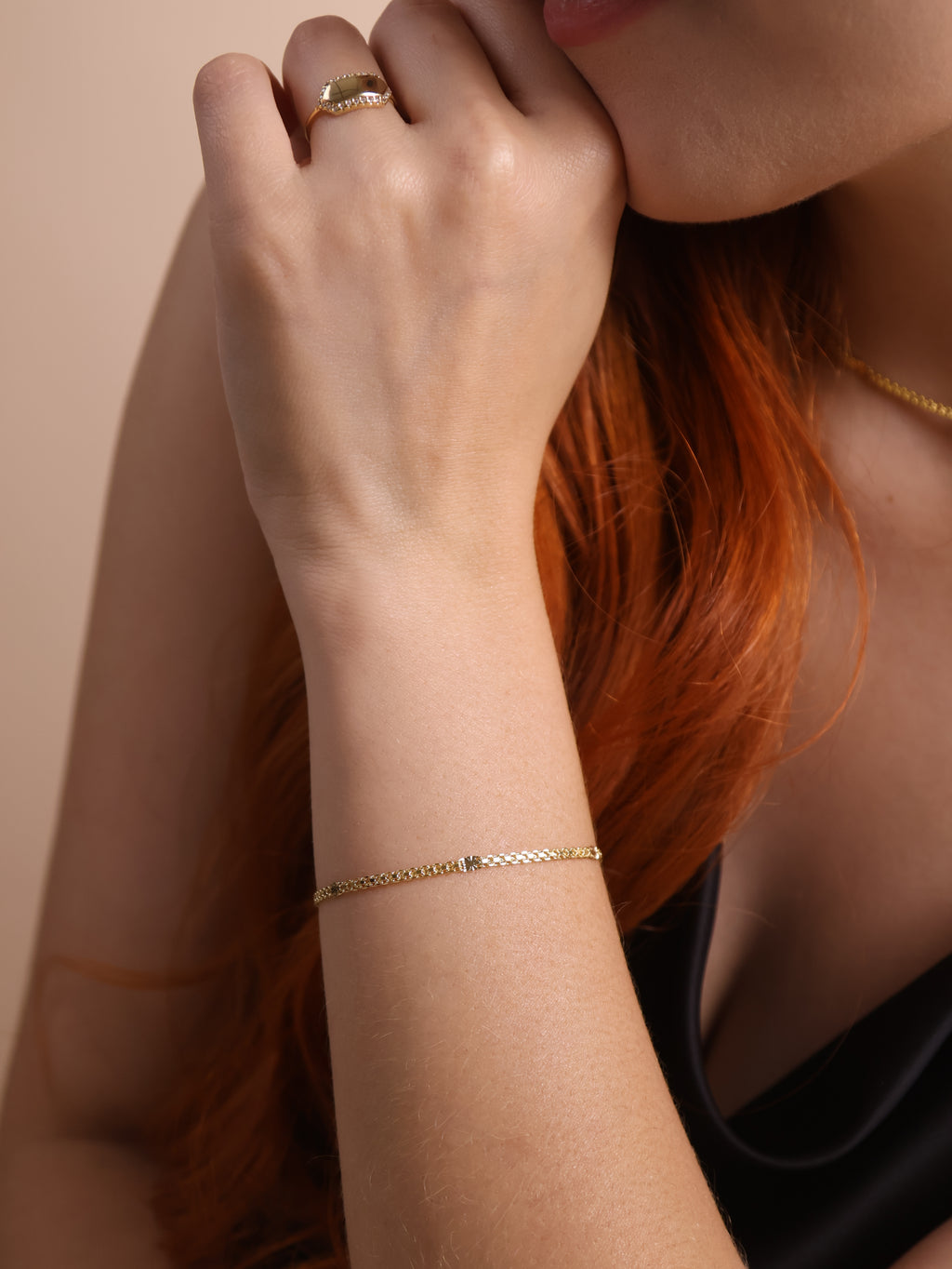 18k Gold Filled 2.5mm Mesh Chain with Diamond Cut Pressed Detail Bracelet