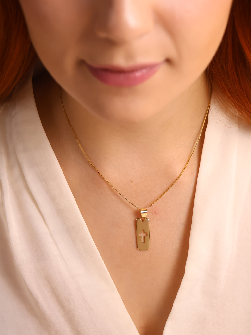 18k Gold Filled Cut Out Cross Charm