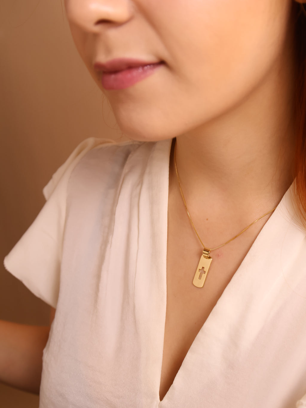 18k Gold Filled Cut Out Cross Charm