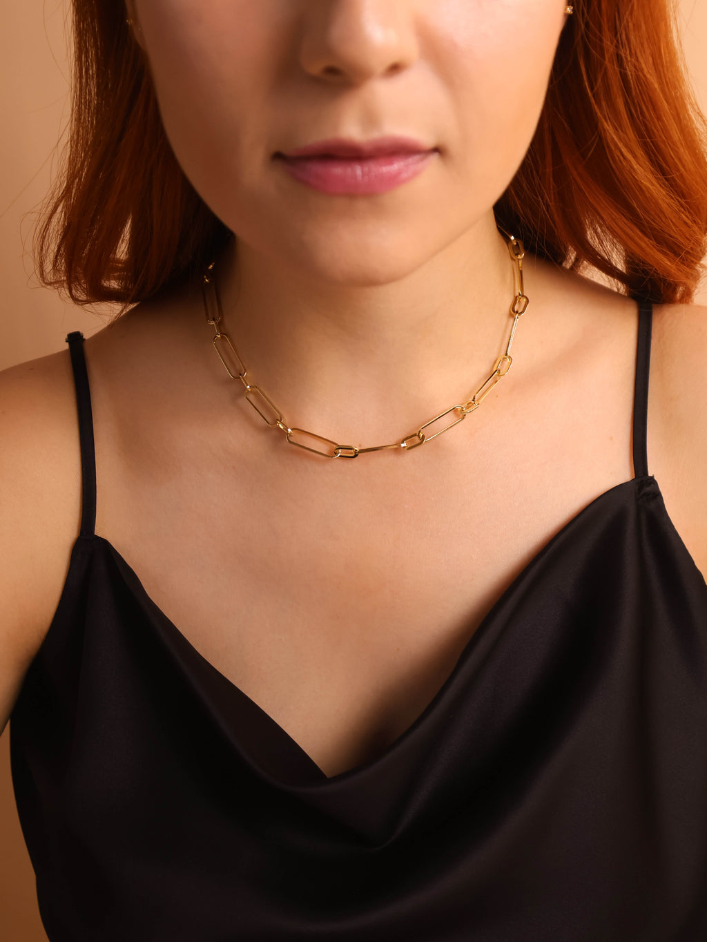 18k Gold Filled Oversized Paperclip Necklace