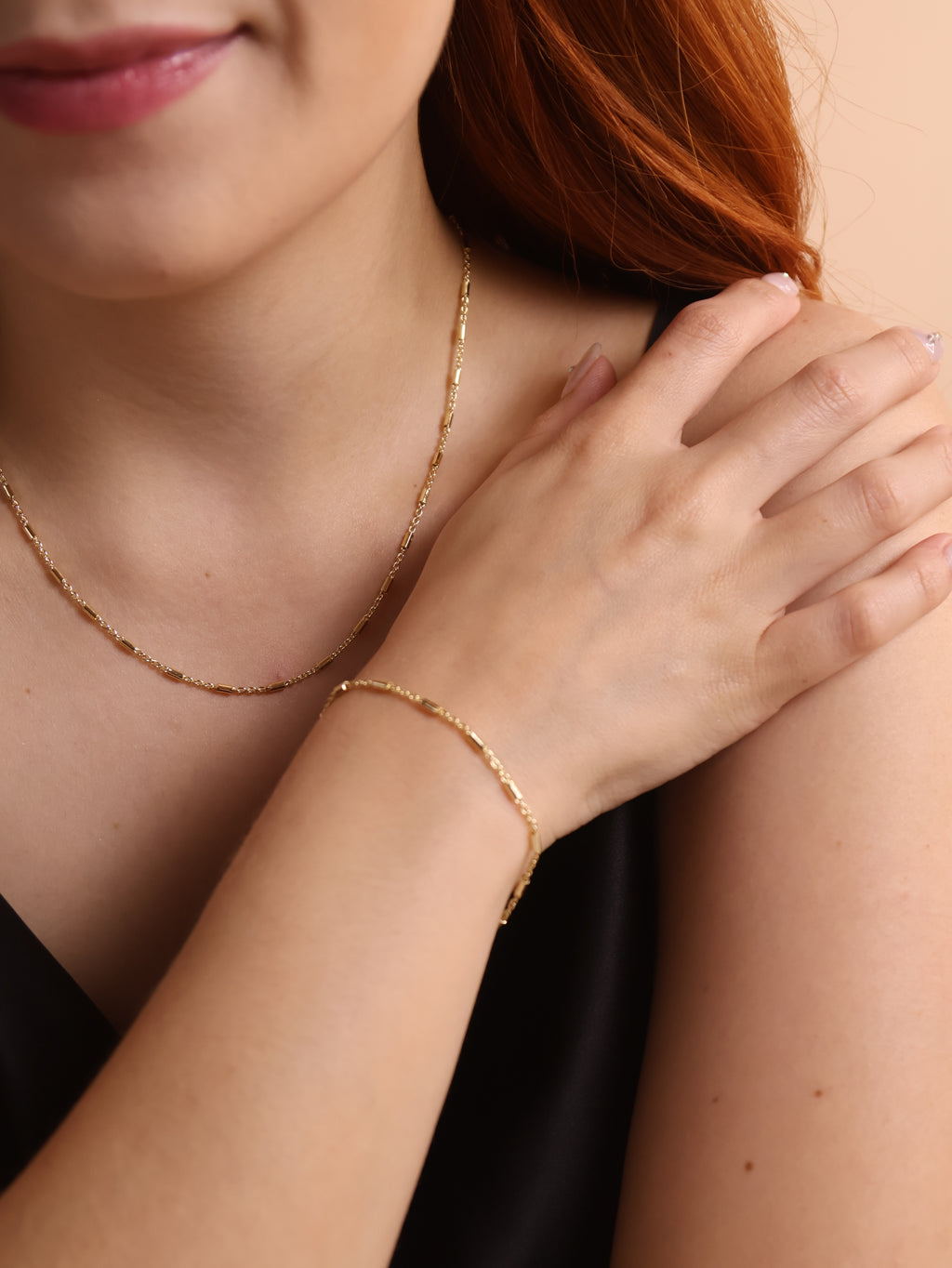18k Gold Filled Mini Tube Chain Bracelet