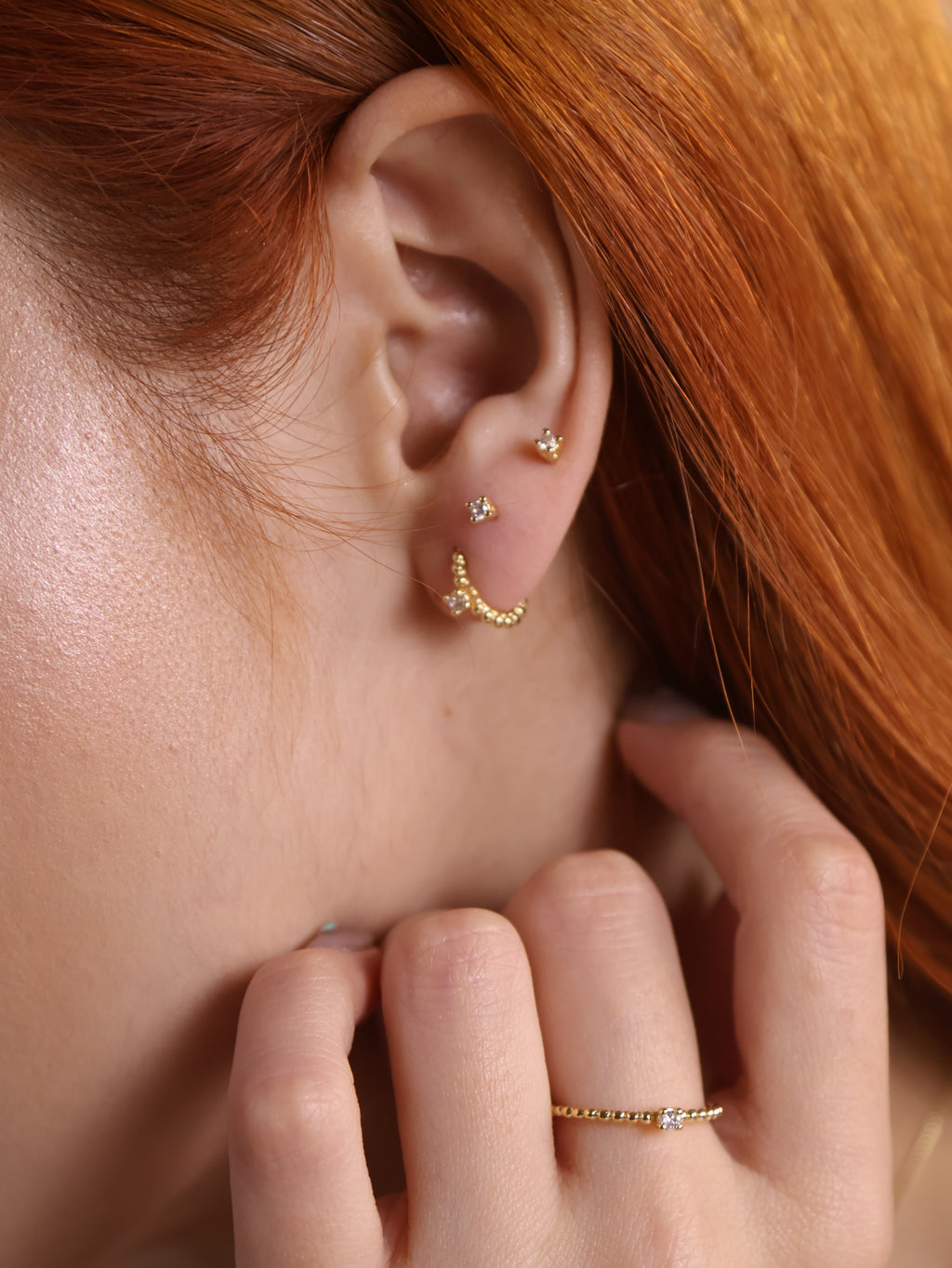 18k Gold Filled 2.0mm CZ Stud Earrings