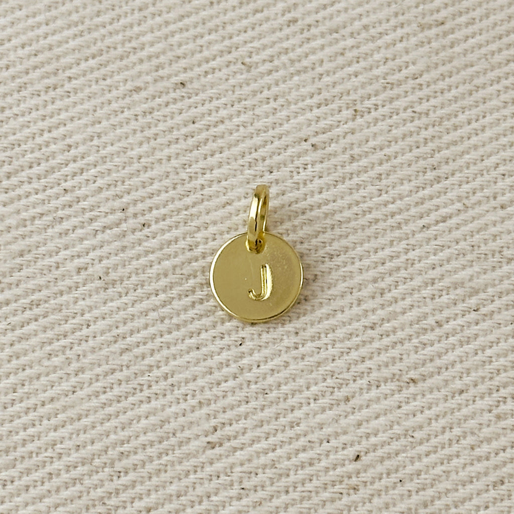 Stamped Tiny Initial Letter Charm in 18k Gold Filled Complete Alphabet