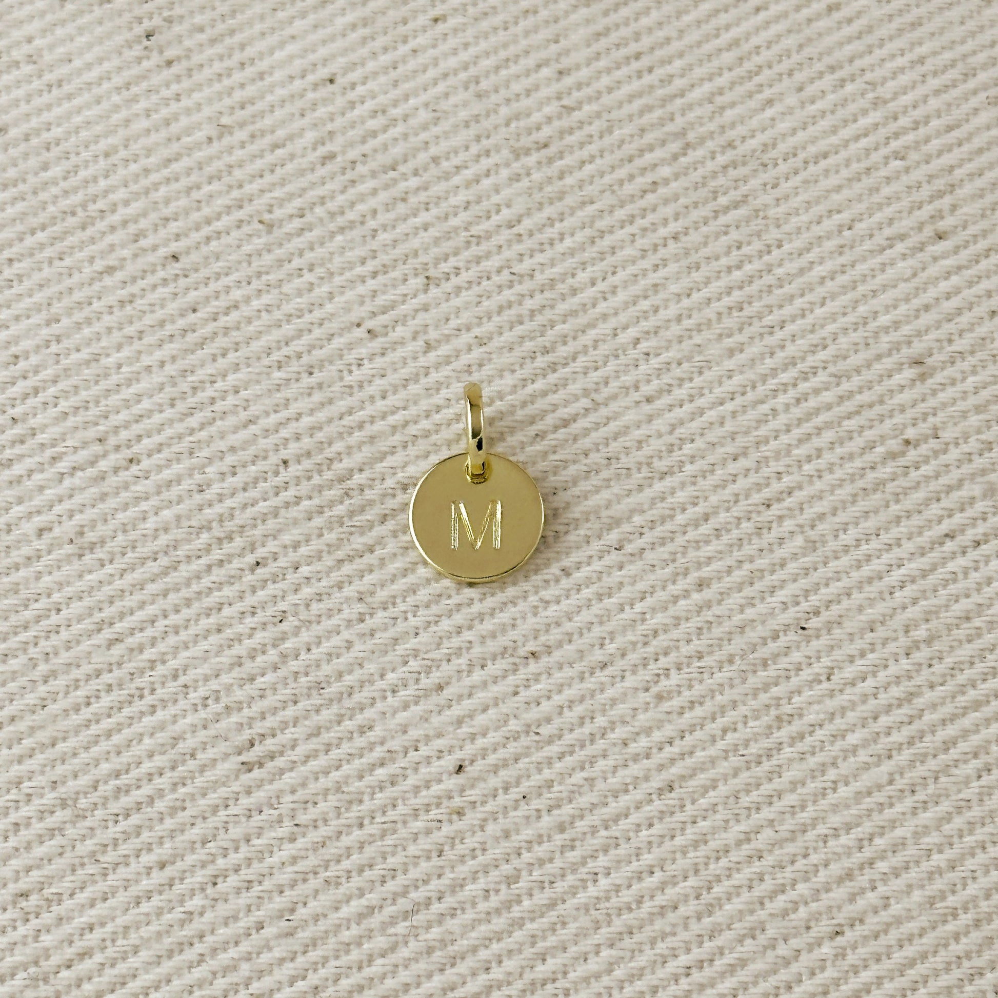 Stamped Tiny Initial Letter Charm in 18k Gold Filled Complete Alphabet