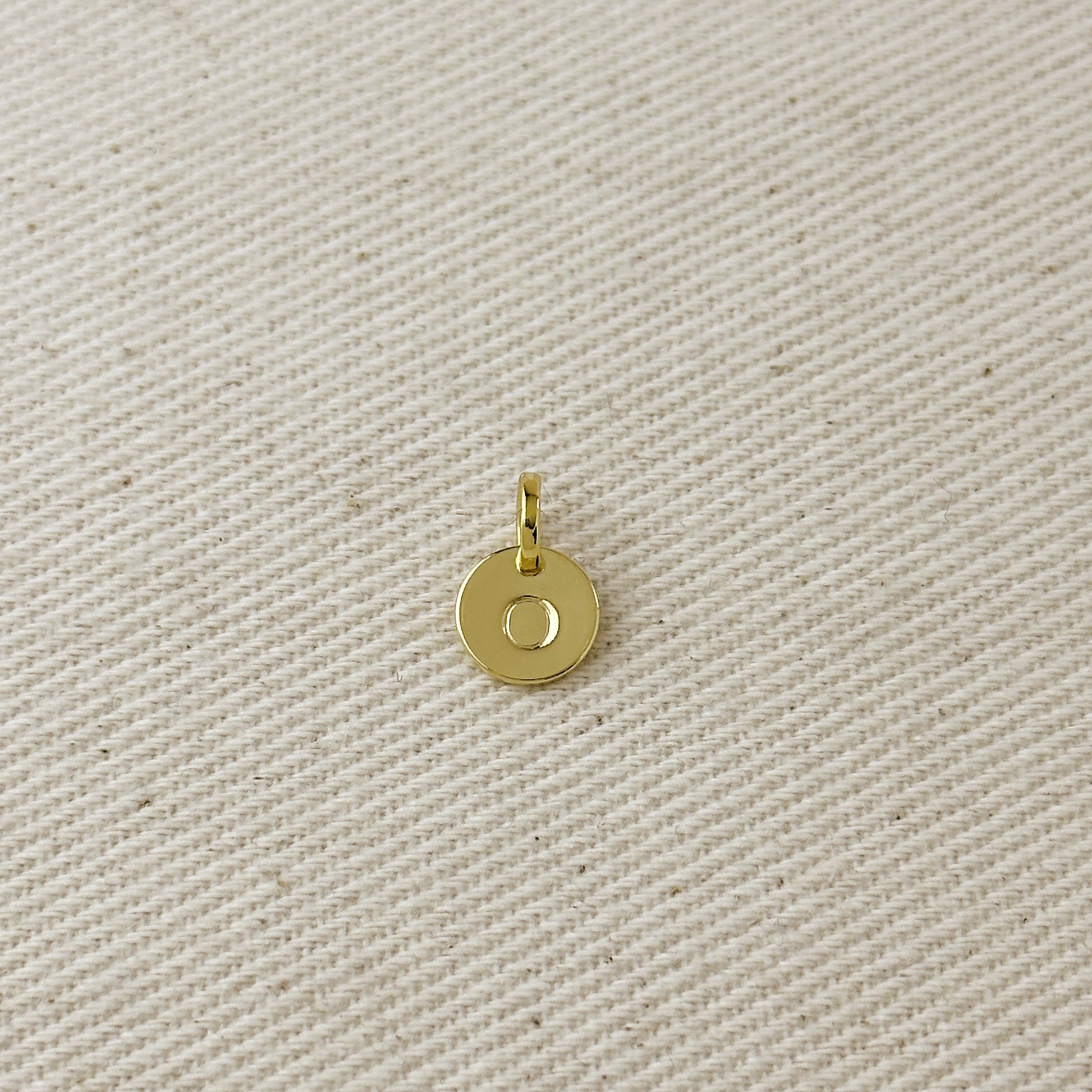 Stamped Tiny Initial Letter Charm in 18k Gold Filled Complete Alphabet
