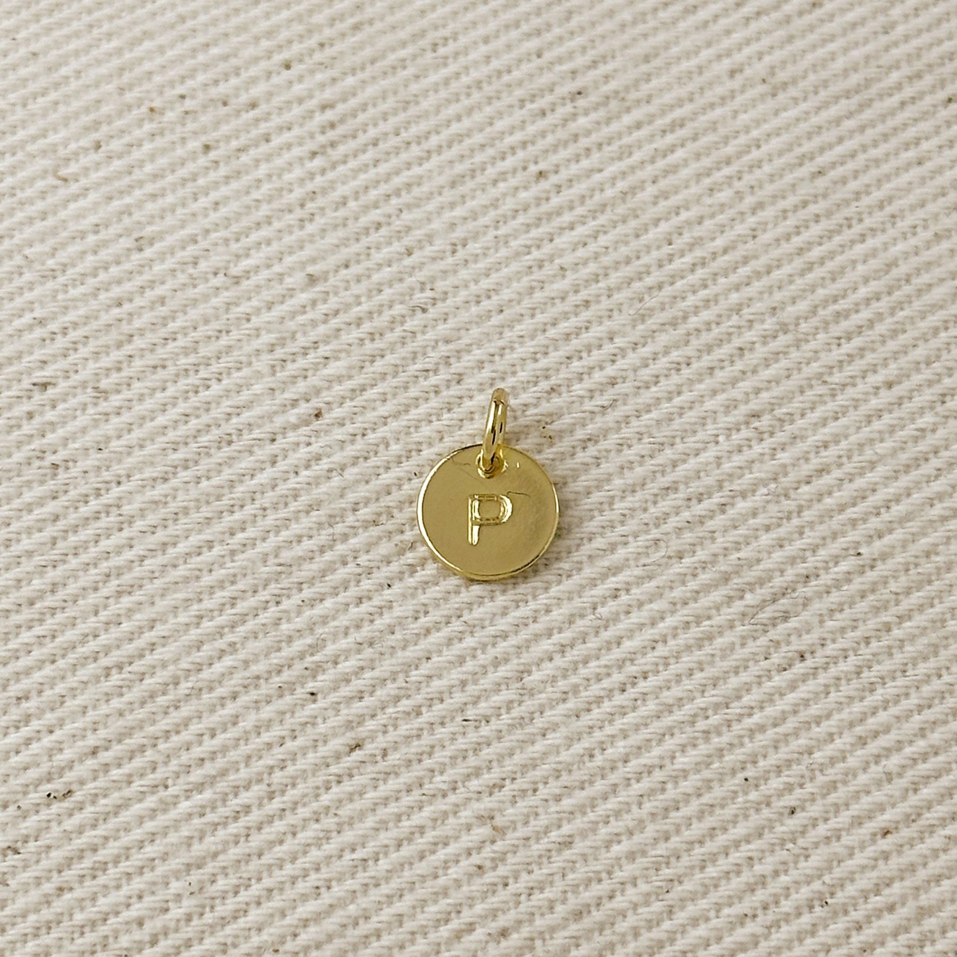 Stamped Tiny Initial Letter Charm in 18k Gold Filled Complete Alphabet