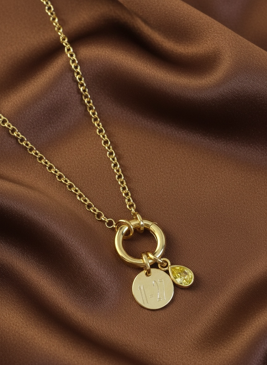 18k Gold Filled Plain Disc Pendant