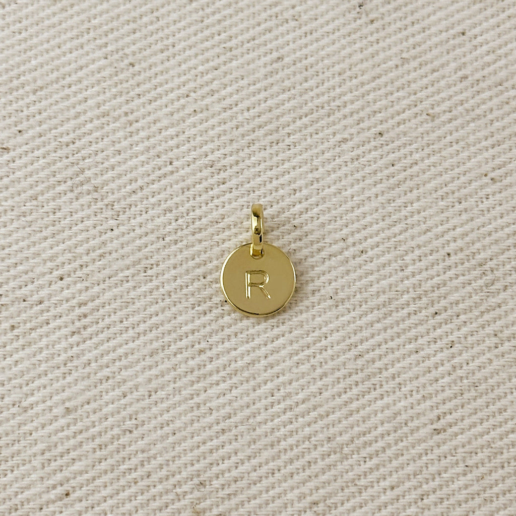 Stamped Tiny Initial Letter Charm in 18k Gold Filled Complete Alphabet