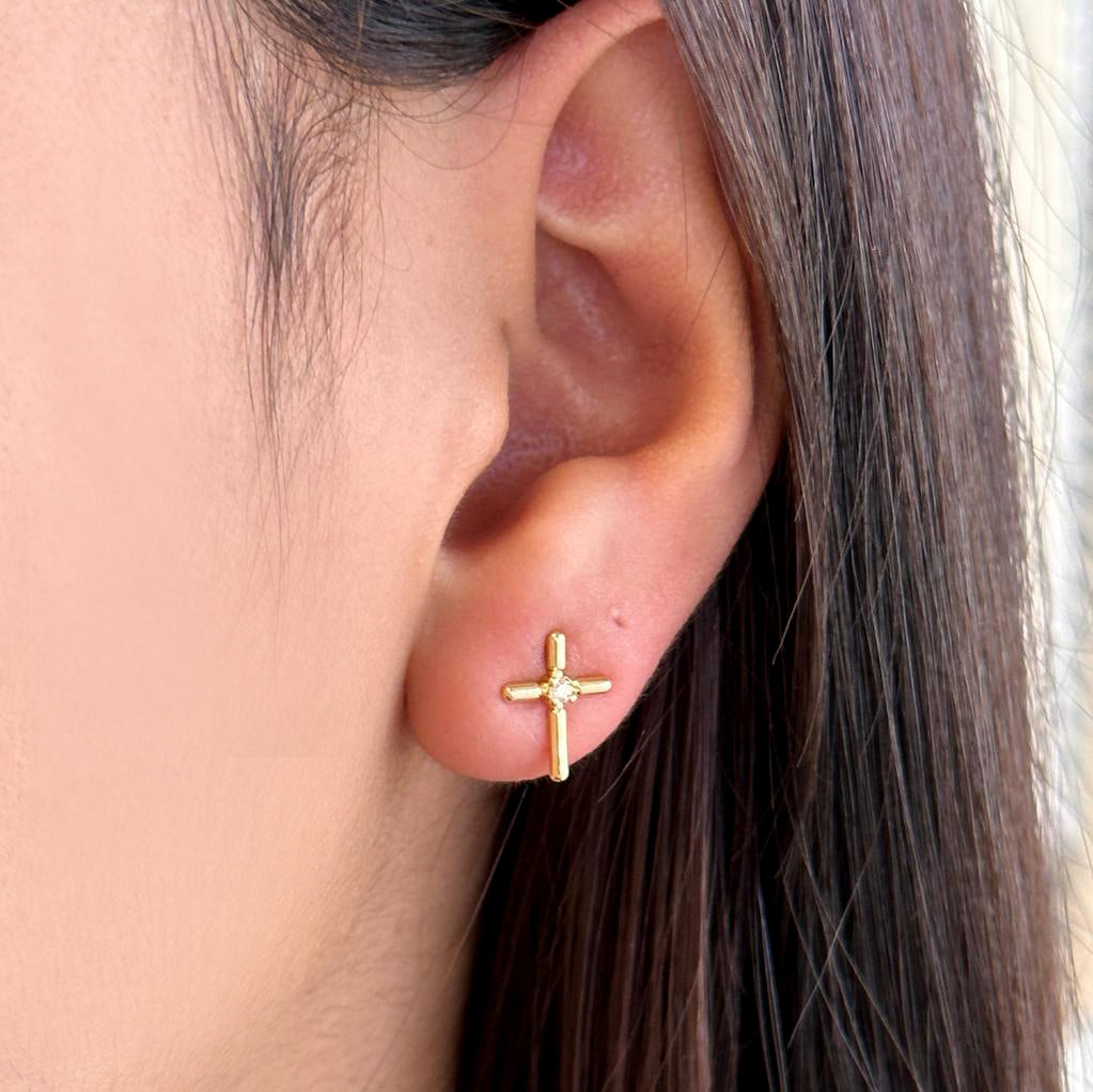 Mini Cross Stud Earrings
