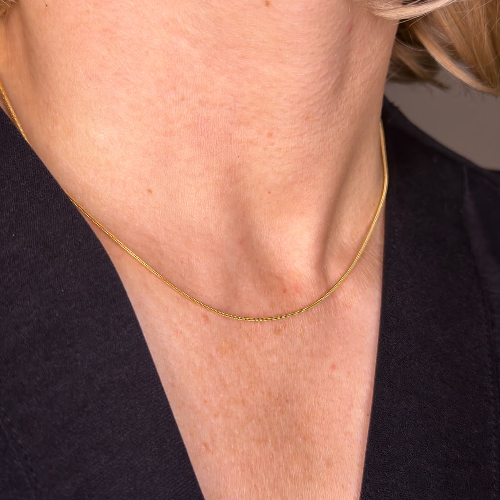 18k Solid Gold Herringbone Chain