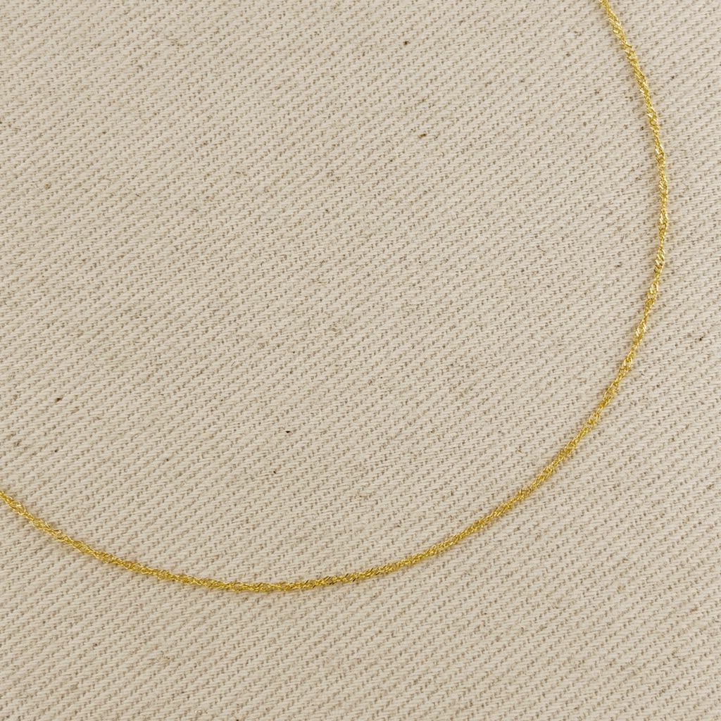 18k Solid Gold Singapore Chain