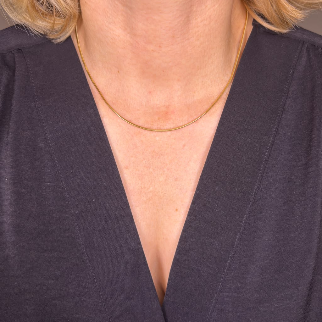 18k Solid Gold Herringbone Chain