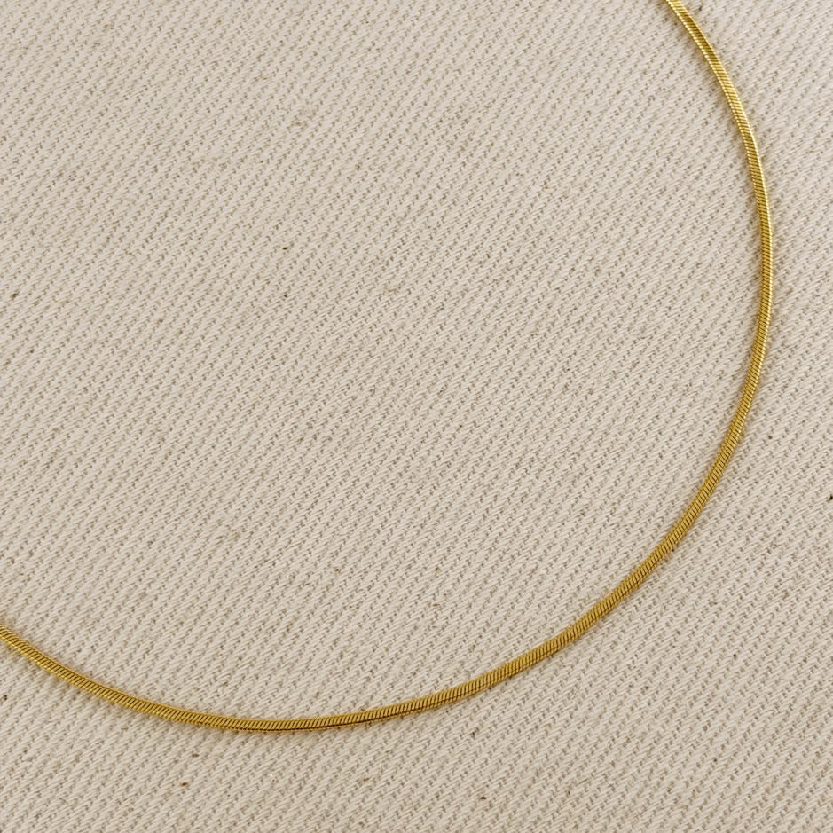 18k Solid Gold Herringbone Chain